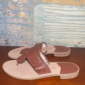 Jack Rogers Luggage Brown Leather Flat  Sandals Women’s 9.5M